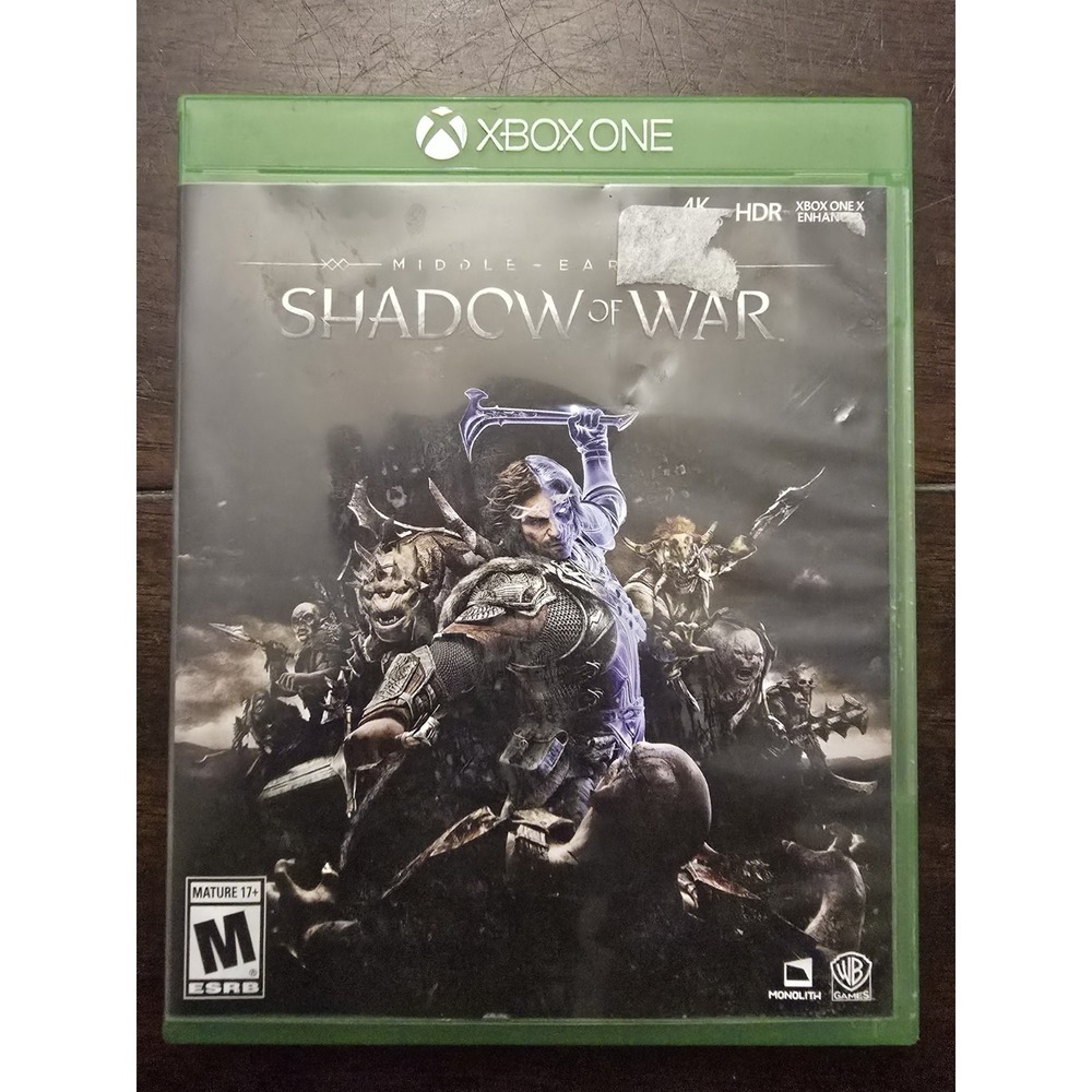 Middle‎ Earth Shadow of War Xbox One Video Game M Rated 4K HDR